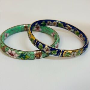 Vintage Cloisenne Chinese Hinged Bangels